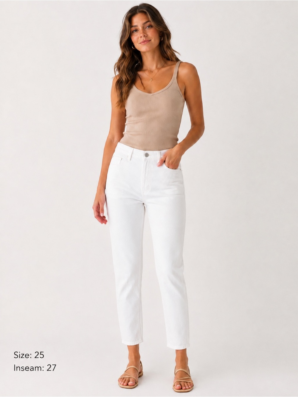 AMO White Straight-Leg crop Jeans size 25